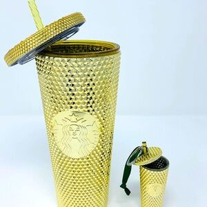 Starbucks Studded Gold Cup Key Chain